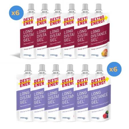 Pack 12 uds. - Gel glucosa efecto sostenido - Frutos del Bosque + Mango y maracuyá