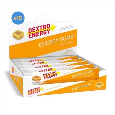 Pack 15 Dextro Energy Gums - Naranja + Magnesio